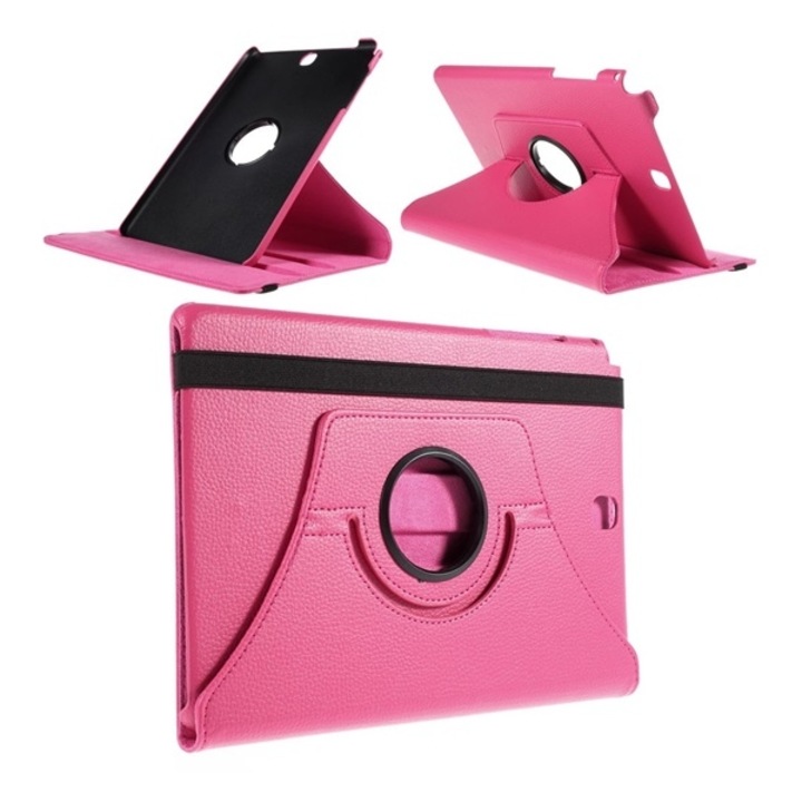 Gigapack Bőr hatású tok, Samsung Galaxy Tab A 9.7 WIFI (SM-T550) , álló, FLIP, asztali tartó funkció, 360°-ban forgatható, Rózsaszín