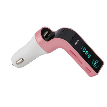 Modulator pentru autoturism, radio FM, model G7, Bluetooth, USB, redare MP3 , Alb /Roz, Urban Trends ® Modulator pentru autoturism, radio FM, model G7, Bluetooth, USB, redare MP3 , Alb /Roz, Urban Trends ®