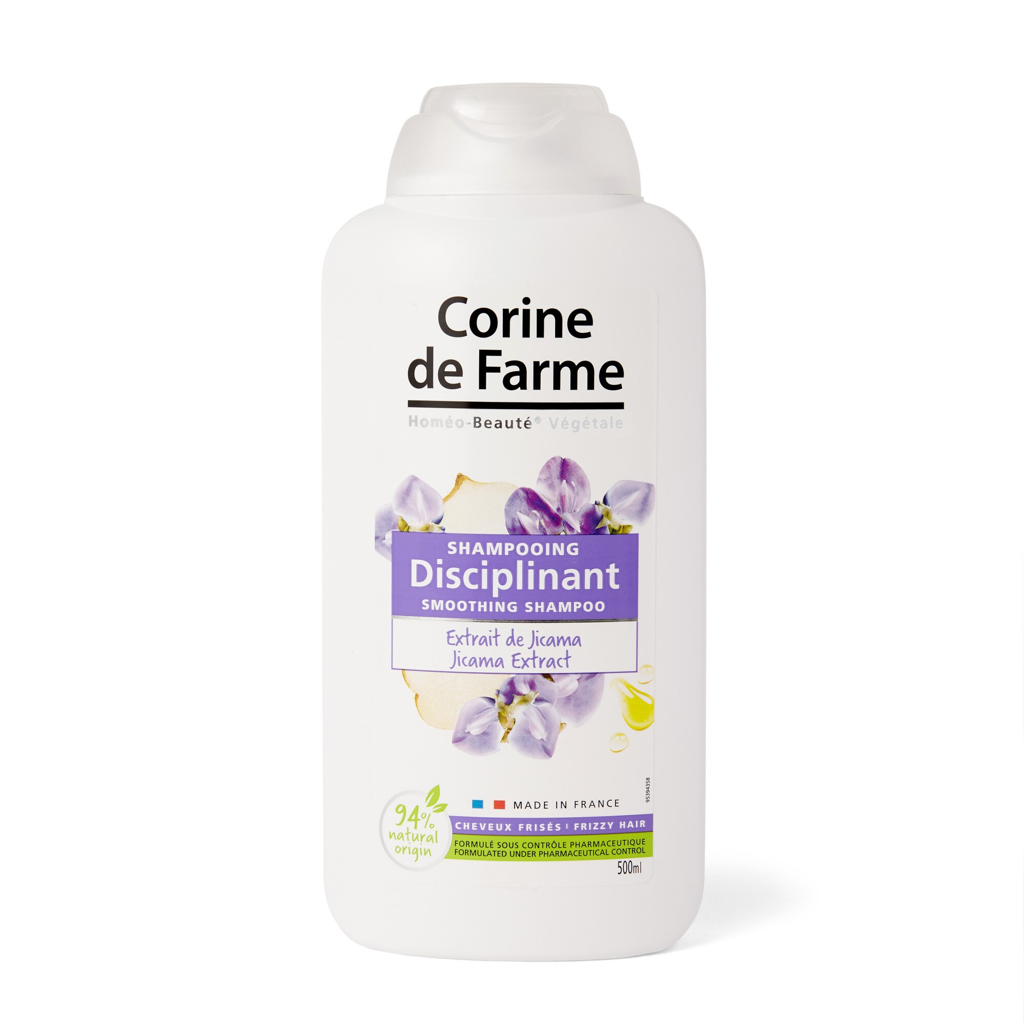 Sampon pentru disciplinarea parului ondulat cu extract de jicama Corine de Farme, 500 ml