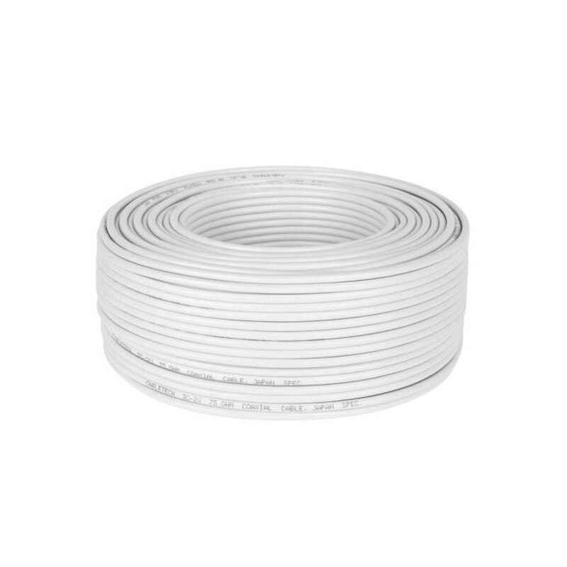 Cablu Coaxial RG6U CCS 48 X 0.12, Rola 100 metri, Alb