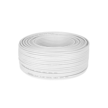 Cablu Coaxial 3C2V, Cupru, fir 0.5 mm, Izolatie Interna 3.7 mm PE, Externa 5.0 mm PVC, Alb Cablu Coaxial 3C2V, Cupru, fir 0.5 mm, Izolatie Interna 3.7 mm PE, Externa 5.0 mm PVC, Alb
