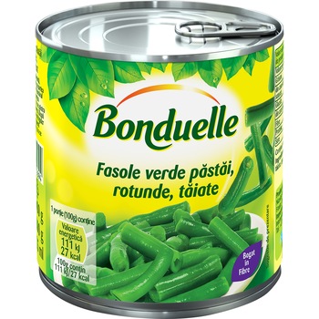 Fasole verde pastai rotunde si taiate Bonduelle, 400g Fasole verde pastai rotunde si taiate Bonduelle, 400g