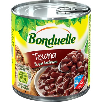 Fasole rosie boabe in sos barbecue Texana Bonduelle, 430g Fasole rosie boabe in sos barbecue Texana Bonduelle, 430g