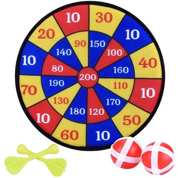 Set joc Darts pentru copii, tinta velcro, cu 2 sageti si 2 mingi Set joc Darts pentru copii, tinta velcro, cu 2 sageti si 2 mingi