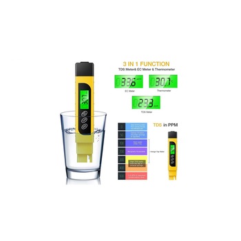 Tester Digital Calitate Apa , 3 in 1 TDS/EC/Temperatura, cu ecran iluminat Tester Digital Calitate Apa , 3 in 1 TDS/EC/Temperatura, cu ecran iluminat