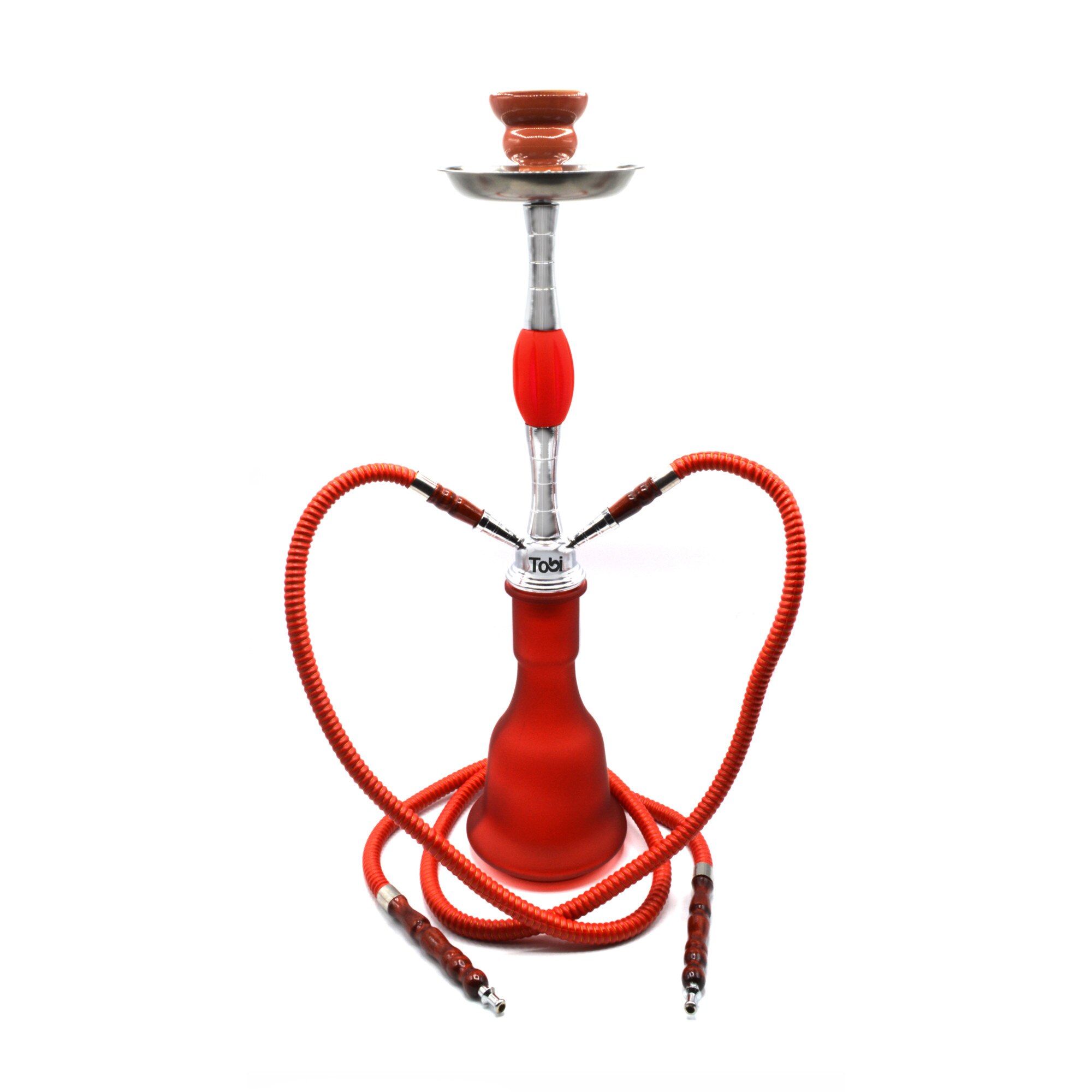Narghilea Tobi, Matay, 2 furtunuri, Rosu, 54 cm