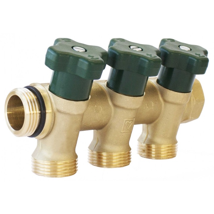 Distribuitoare Herz pentru instalatii sanitare cu 3 circuite, DN 20, PN 10, 2 8530 03