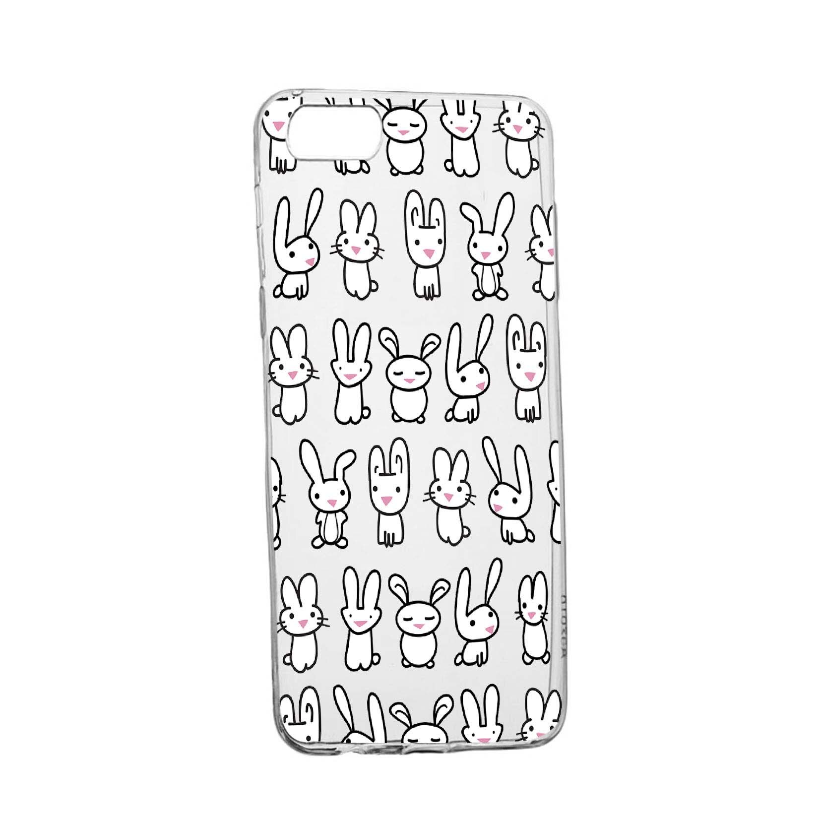 Husa Rabbits, pentru Apple iPhone 7 Plus / 8 Plus, rezistenta la uzura, anti-alunecare, din silicon Premium, 691