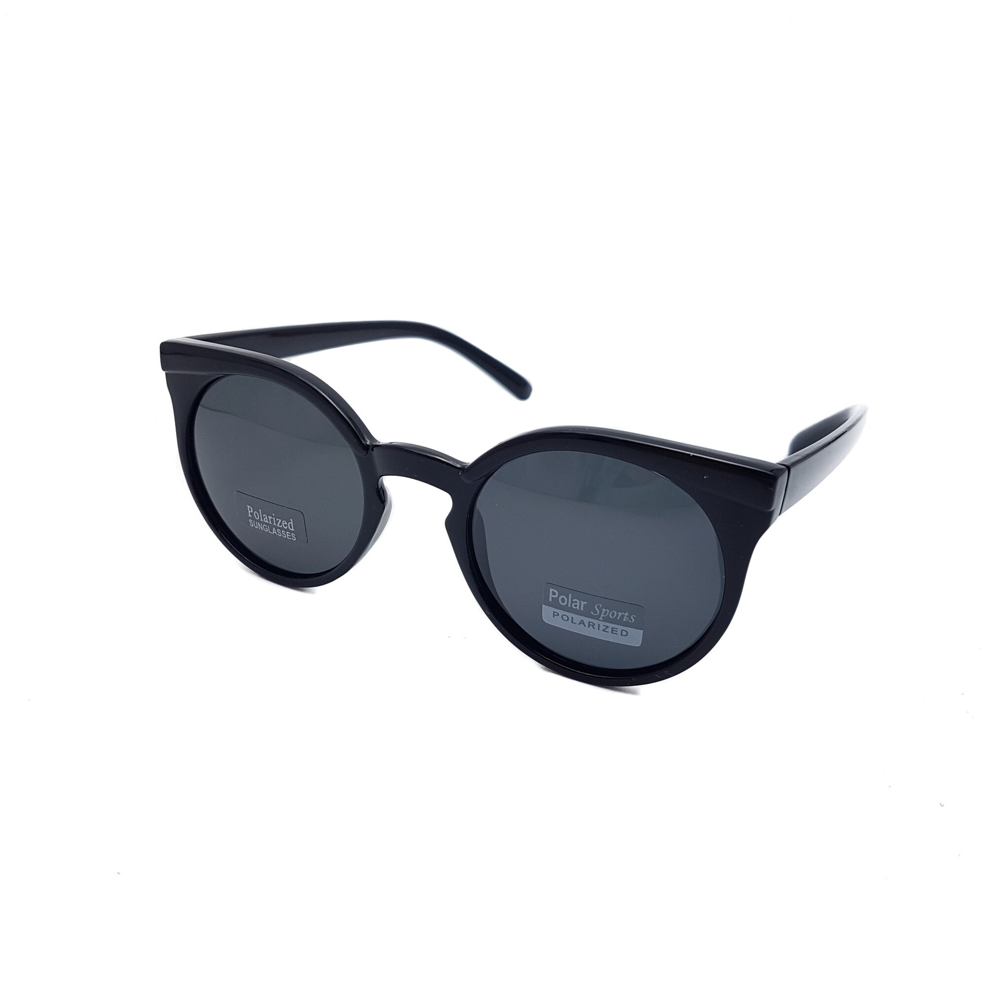 Ochelari de soare dama Polarizat, cat eye rotund,P6097C1, negru