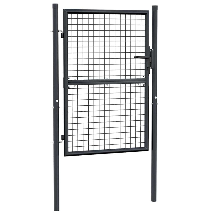 Poarta de gradina din plasa vidaXL, gri, 100x175 cm, otel galvanizat 16.8 kg 145772