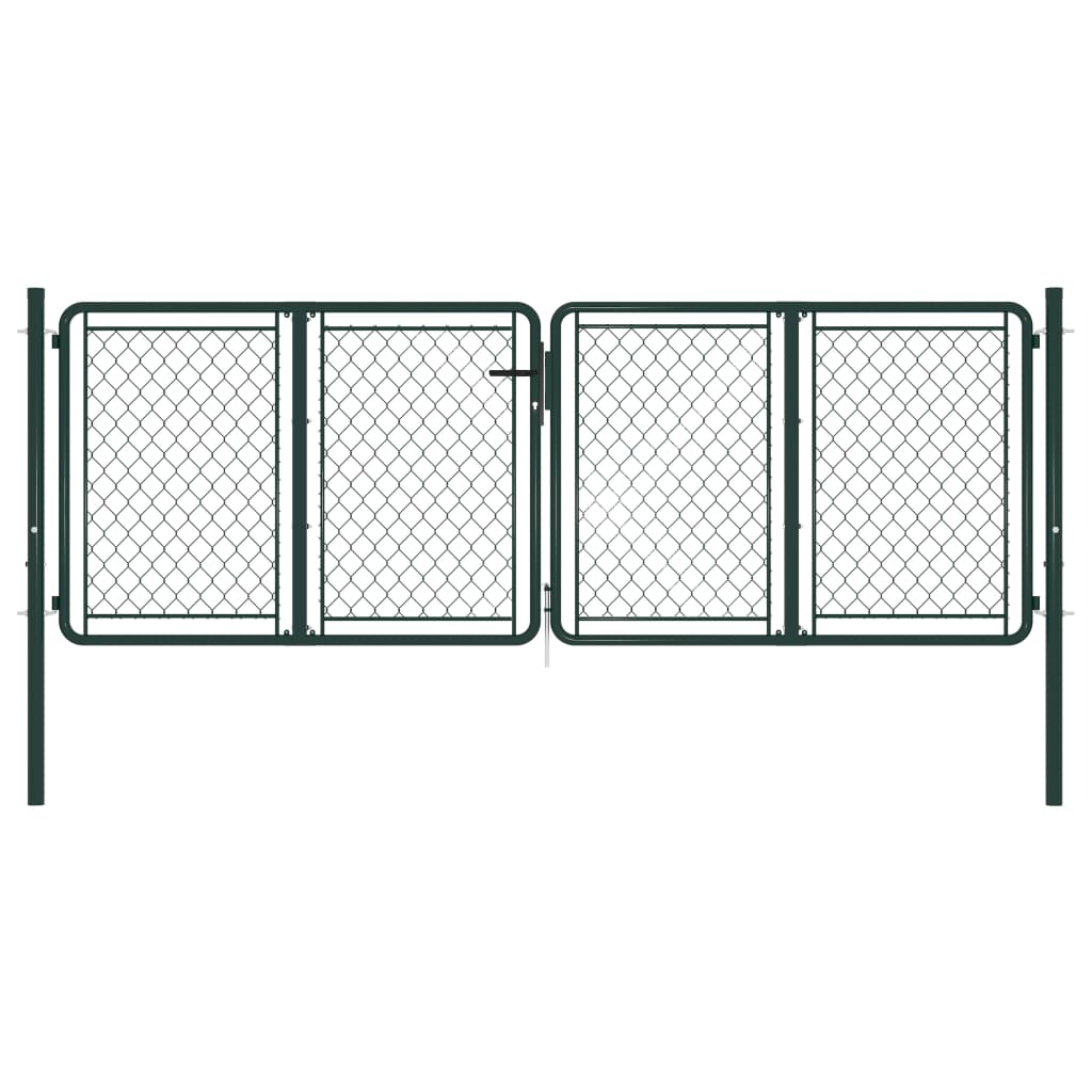 Poarta de gradina, vidaXL, Otel, 300 x 75 cm, Verde