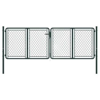 Poarta de gradina, vidaXL, Otel, 300 x 75 cm, Verde Poarta de gradina, vidaXL, Otel, 300 x 75 cm, Verde