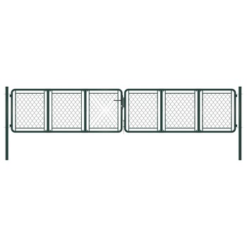 Poarta de gradina, vidaXL, Otel, 400 x 75 cm, Verde Poarta de gradina, vidaXL, Otel, 400 x 75 cm, Verde