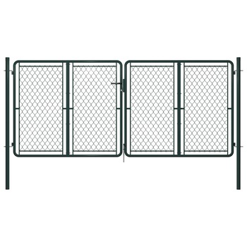 Poarta de gradina, vidaXL, Otel, 300 x 125 cm, Verde Poarta de gradina, vidaXL, Otel, 300 x 125 cm, Verde