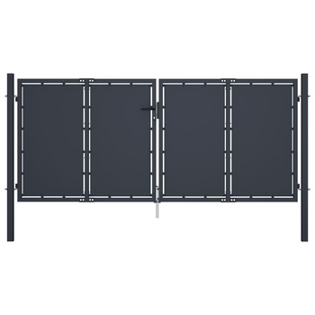Poarta de gradina, vidaXL, Otel, 300 x 125 cm, Gri antracit Poarta de gradina, vidaXL, Otel, 300 x 125 cm, Gri antracit