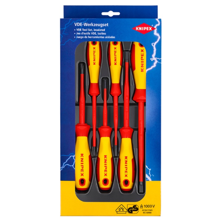 Oтвертки Knipex Slim,изолирани, Комплект 6 части