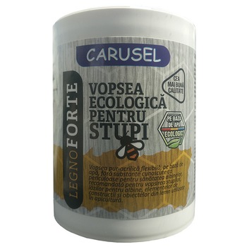 Vopsea pentru stupi, pe baza de apa, galbena, 0.65 l Vopsea pentru stupi, pe baza de apa, galbena, 0.65 l