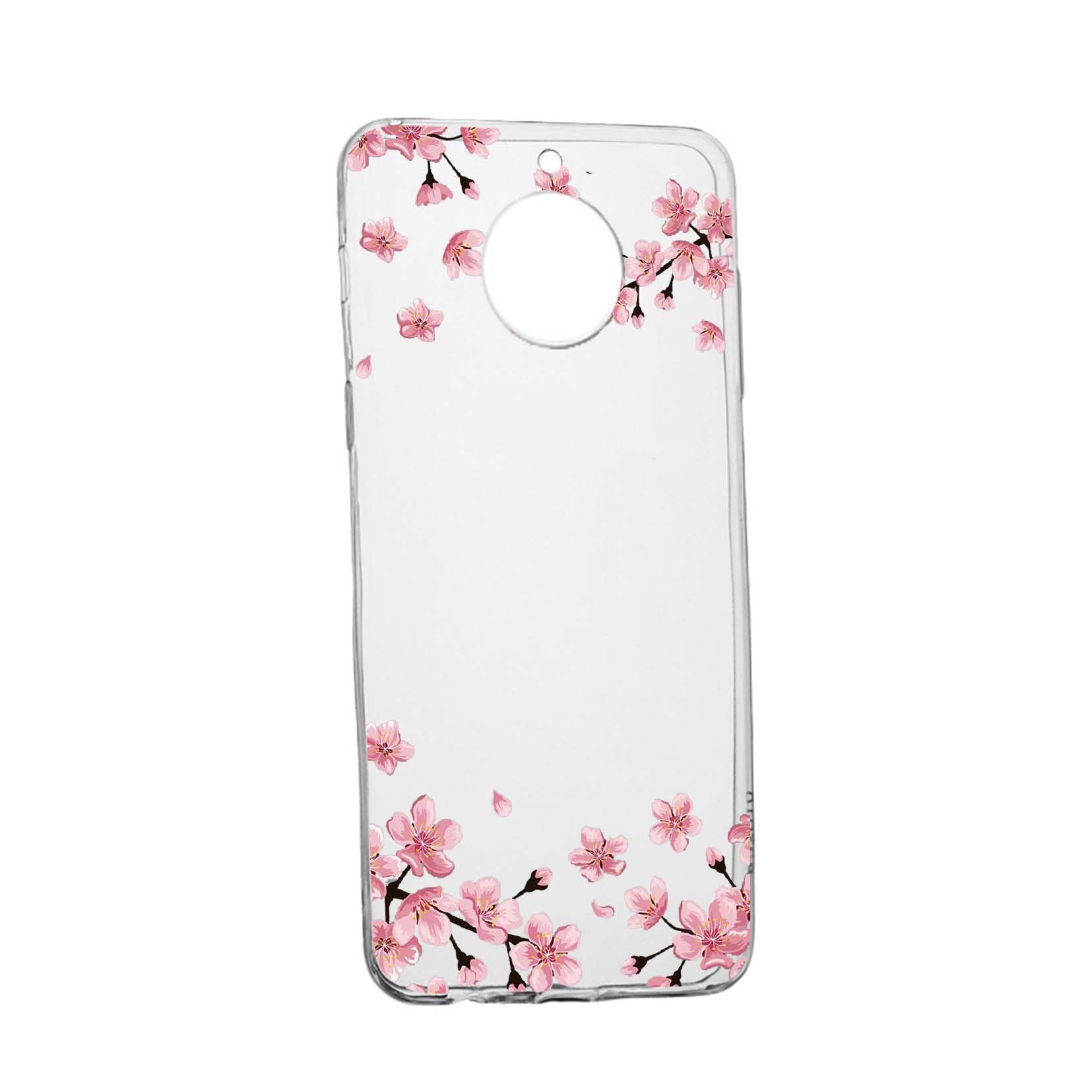 Husa Pastel colors - flowers, pentru Motorola Moto E5 Plus, rezistenta la uzura, anti-alunecare, din silicon Premium, 694