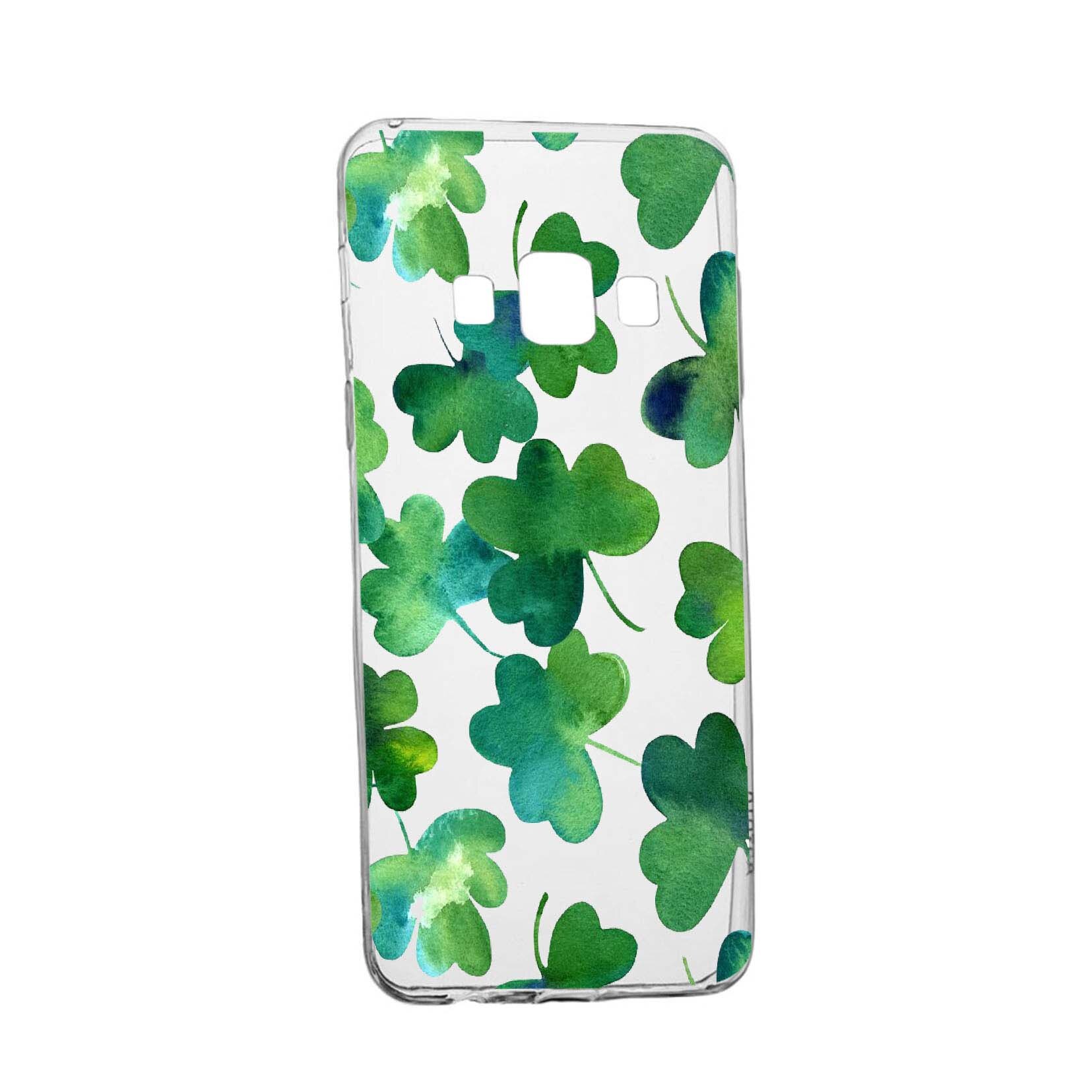 Husa Green leaf, pentru Samsung Galaxy A3, rezistenta la uzura, anti-alunecare, din silicon Premium, 697