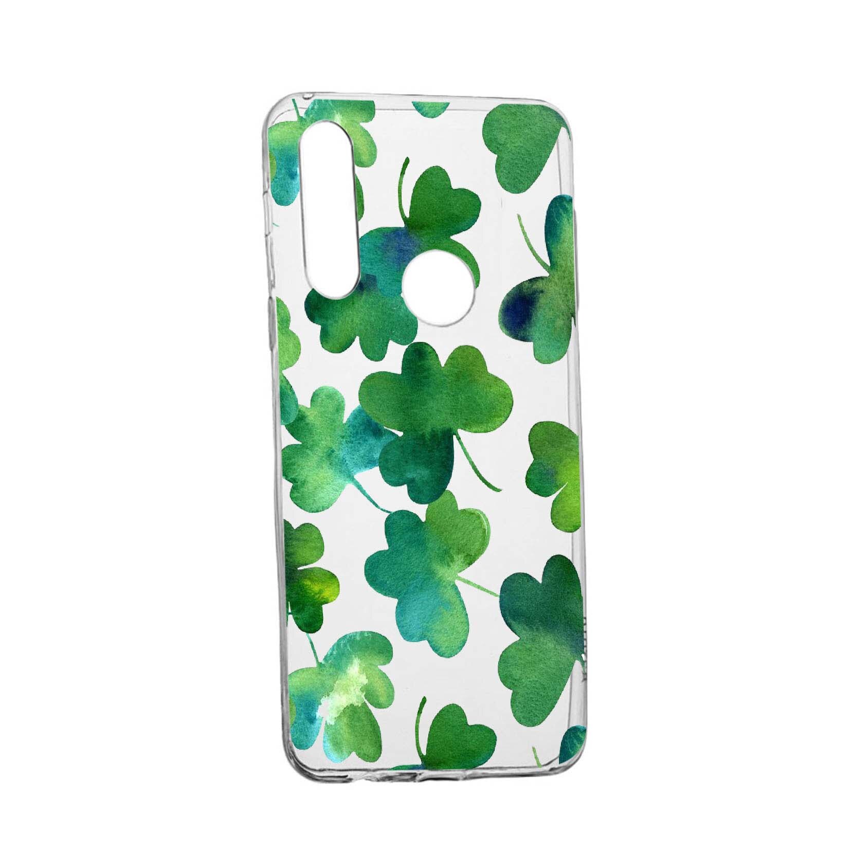 Husa Green leaf, pentru Huawei P30 Lite, rezistenta la uzura, anti-alunecare, din silicon Premium, 697