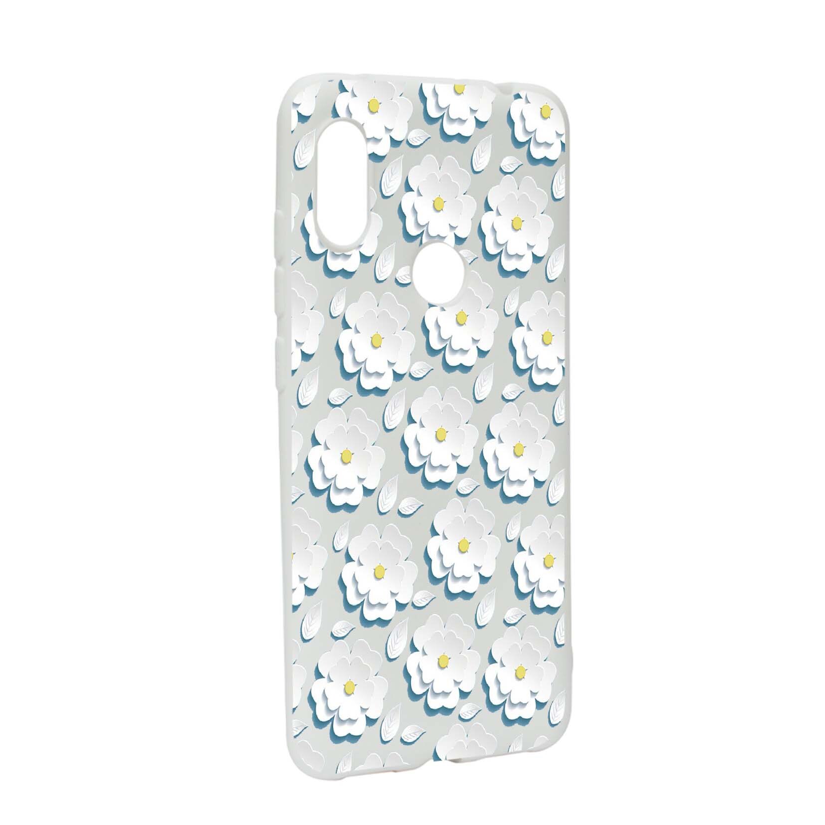 Husa Xiaomi Mi Max 3, Daisy - White Flower, rezistenta la uzura, anti-alunecare, din silicon Premium, W683