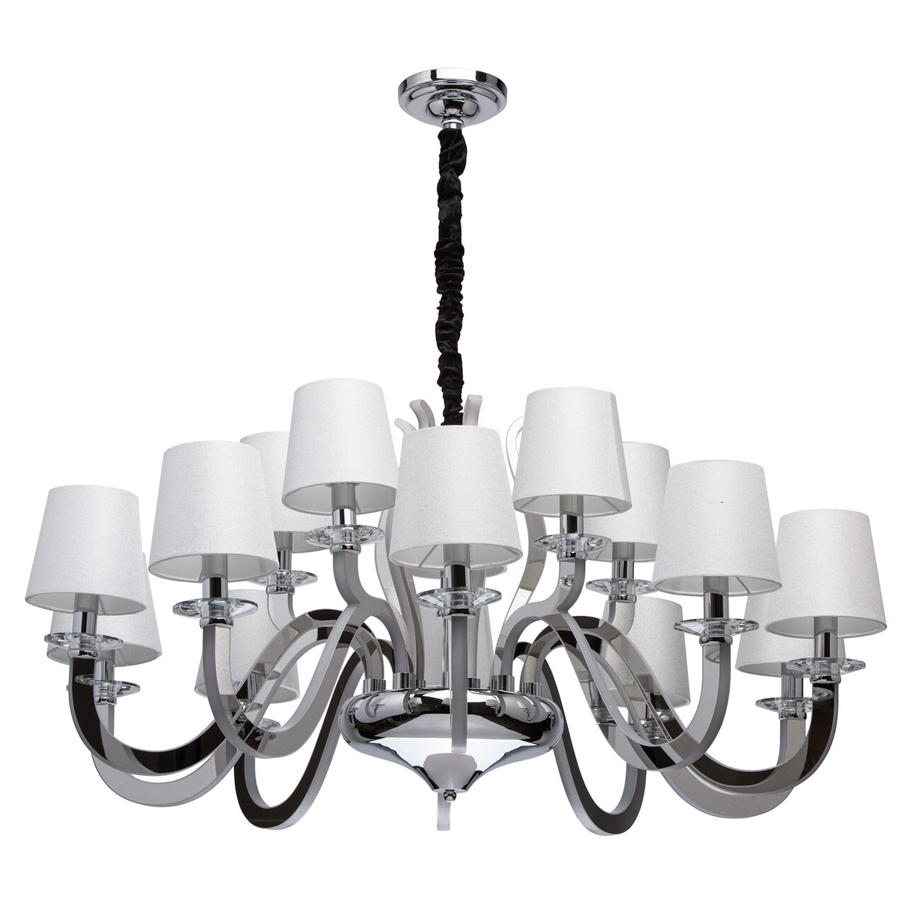 Candelabru, RegenBogen, Megapolis, 15 becuri, cu cristale, 40W, E14+LED