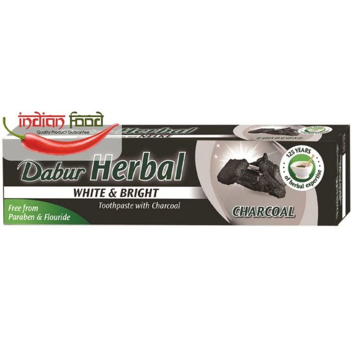 DABUR Gyógynövényes fogkrém Charcoal (Aktivált faszén fogkrém gyömbér+hosszú bors+fekete bors) 100ml