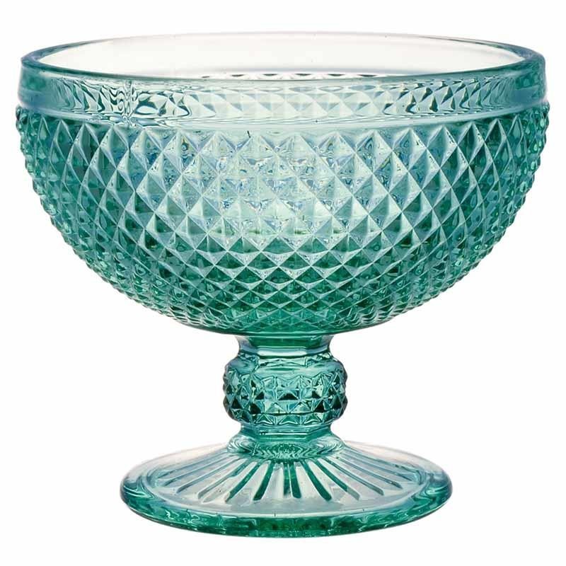 Set 6 boluri inghetata din sticla Classy Blue 12cm x 10.5cm