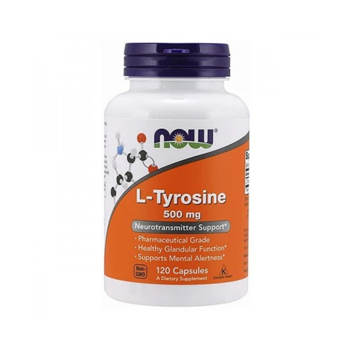 Now Foods L-Tyrosine, 500 mg, 120 Capsule (L-Tirozina)