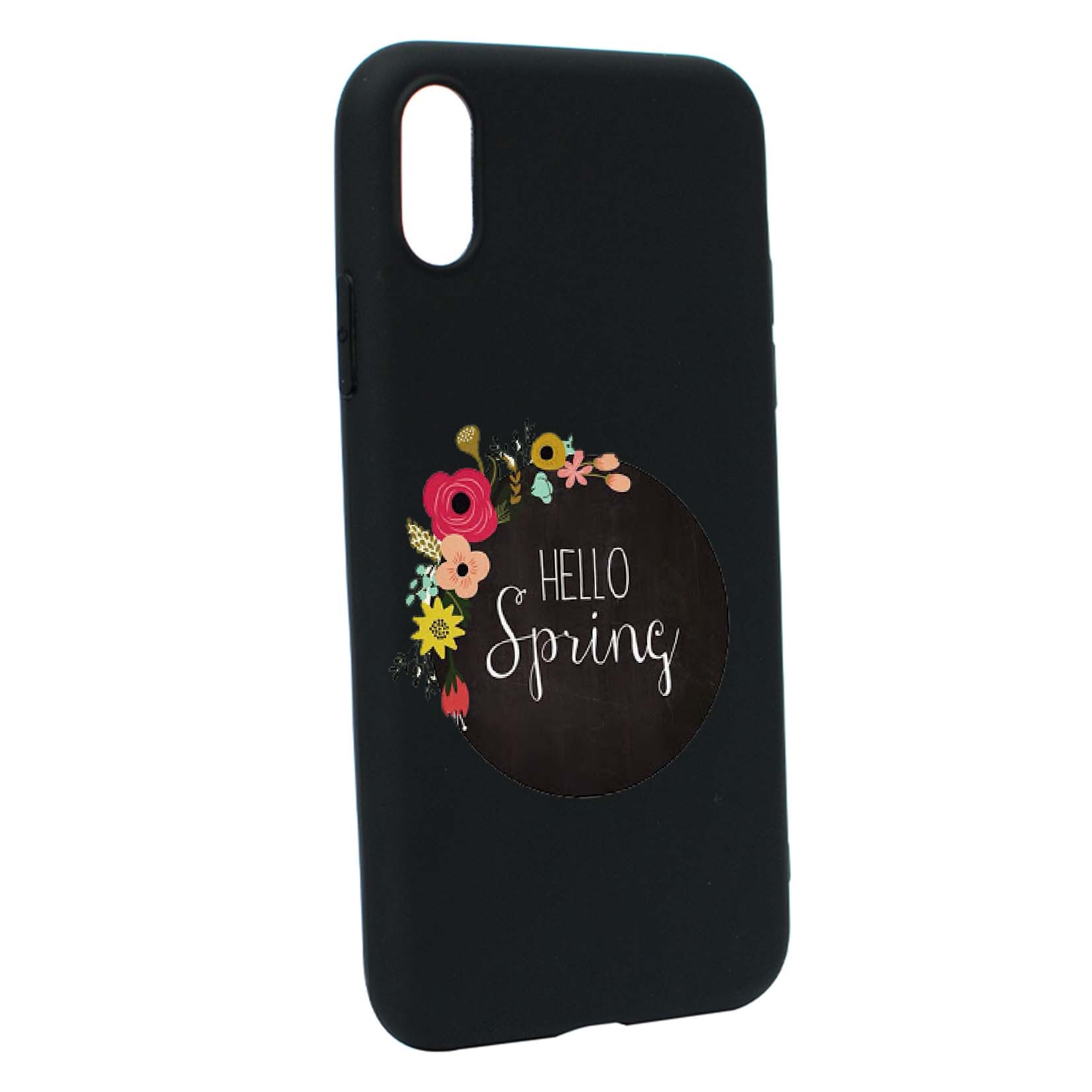 Husa Apple iPhone XS / X, Hello Spring, rezistenta la uzura, anti-alunecare, din silicon Premium, B684