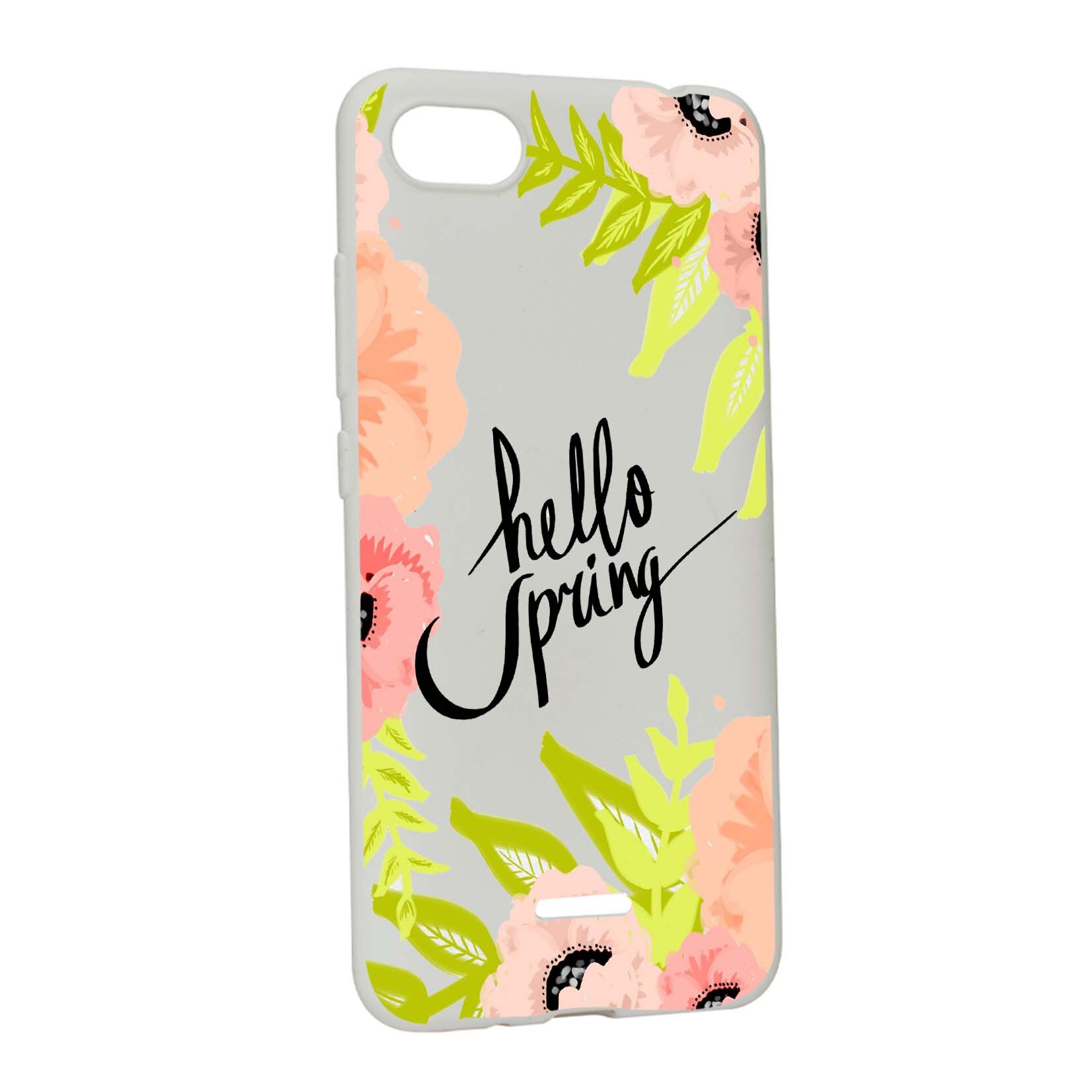 Husa Xiaomi Redmi 6A, Hello Spring, rezistenta la uzura, anti-alunecare, din silicon Premium, W685