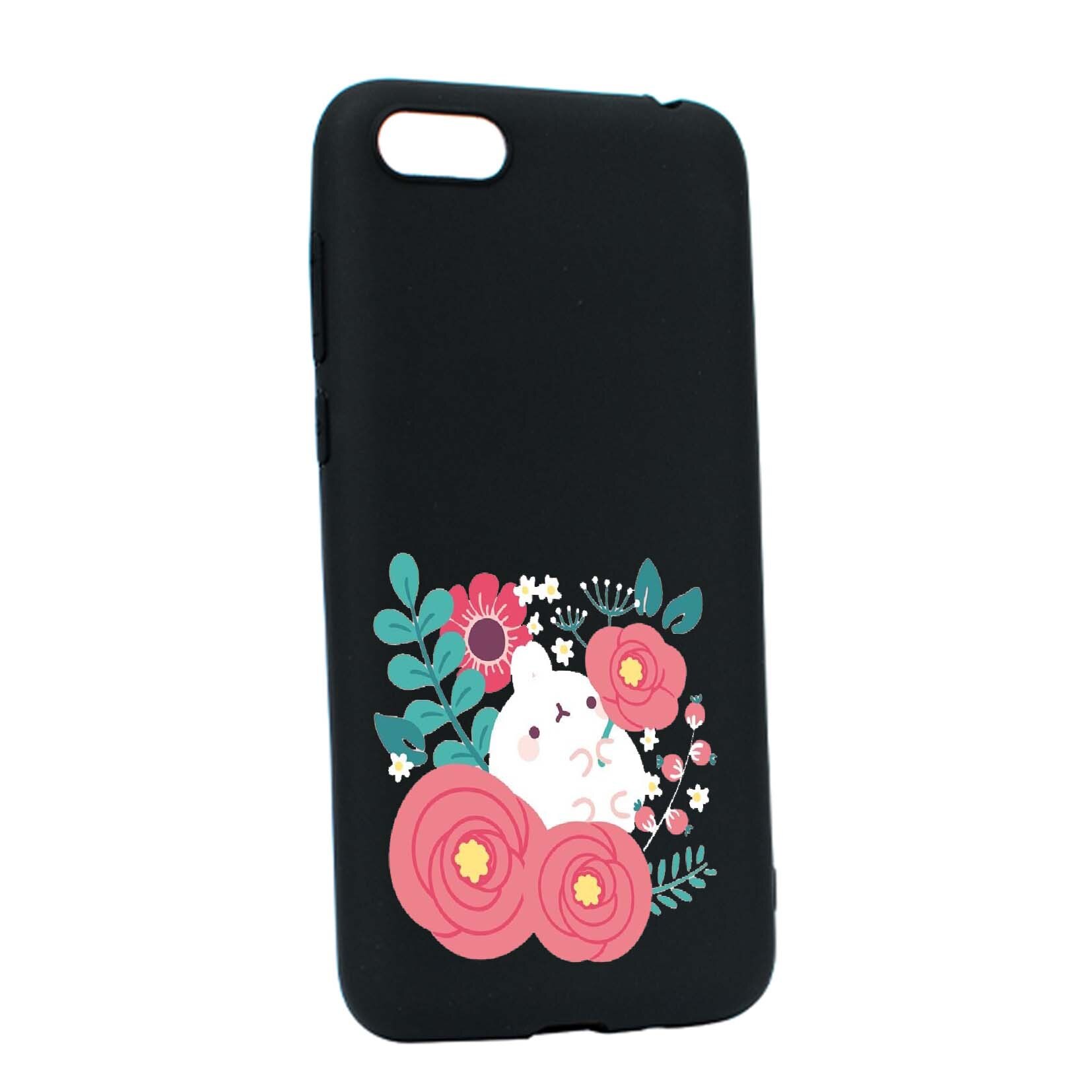 Husa Apple iPhone 7 / 8, Rabbit in flowers, rezistenta la uzura, anti-alunecare, din silicon Premium, B686
