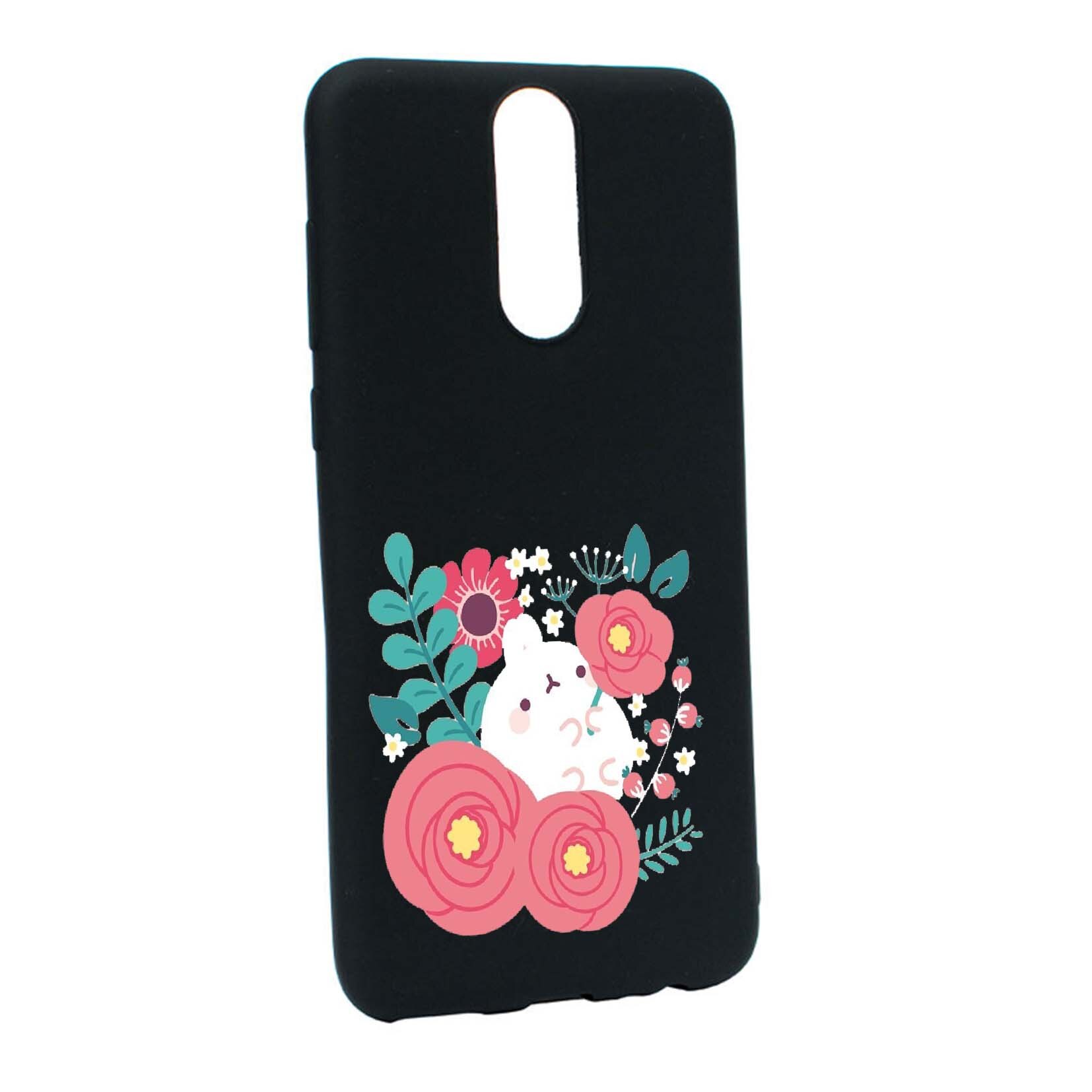 Husa Huawei Mate 10 Lite, Rabbit in flowers, rezistenta la uzura, anti-alunecare, din silicon Premium, B686