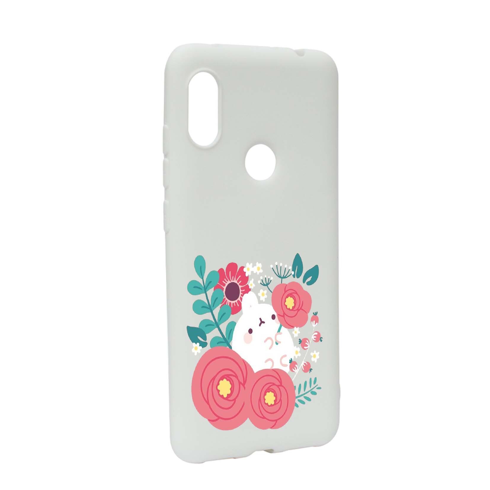 Husa Xiaomi Mi Max 3, Rabbit in flowers, rezistenta la uzura, anti-alunecare, din silicon Premium, W686