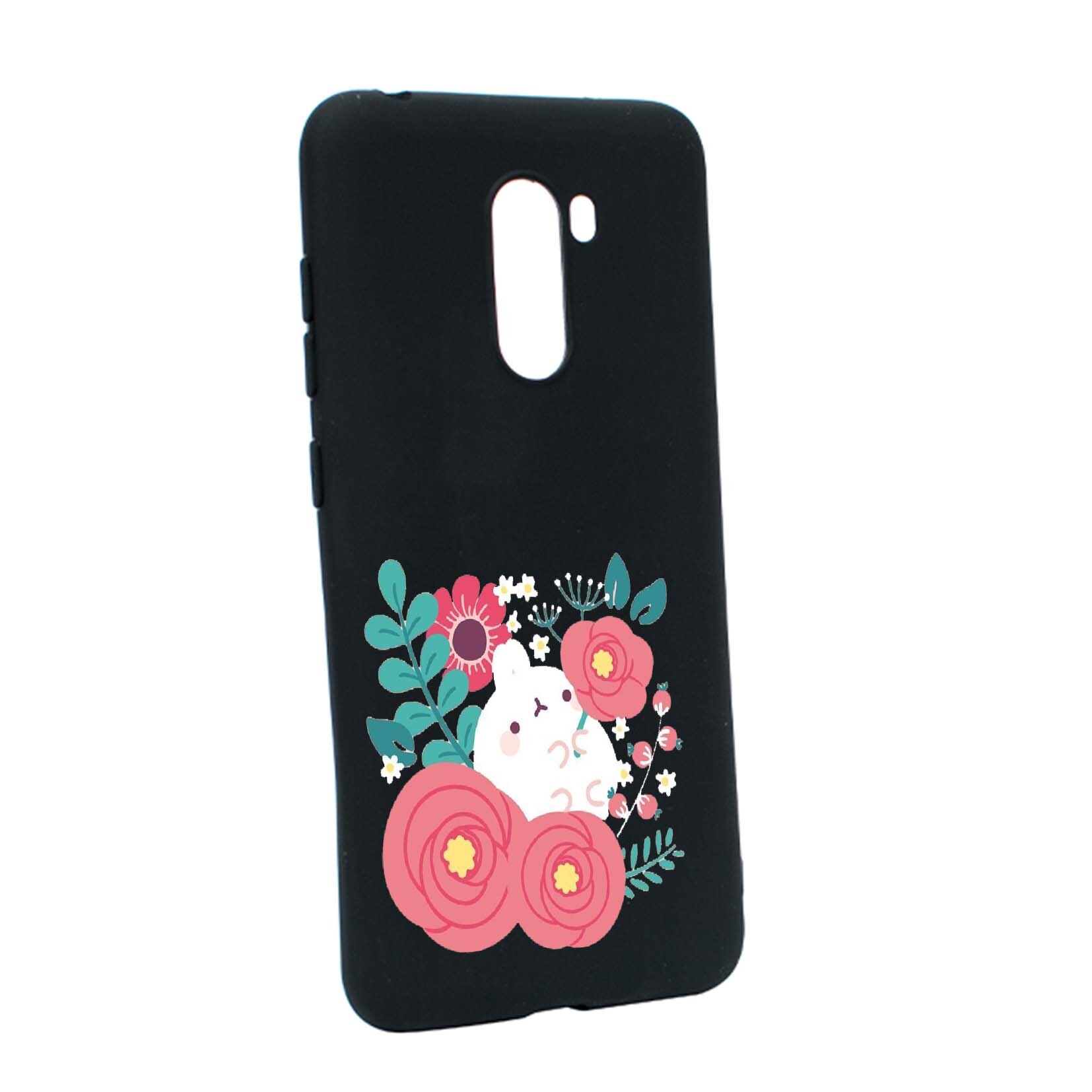 Husa Xiaomi PocoPhone F1, Rabbit in flowers, rezistenta la uzura, anti-alunecare, din silicon Premium, B686