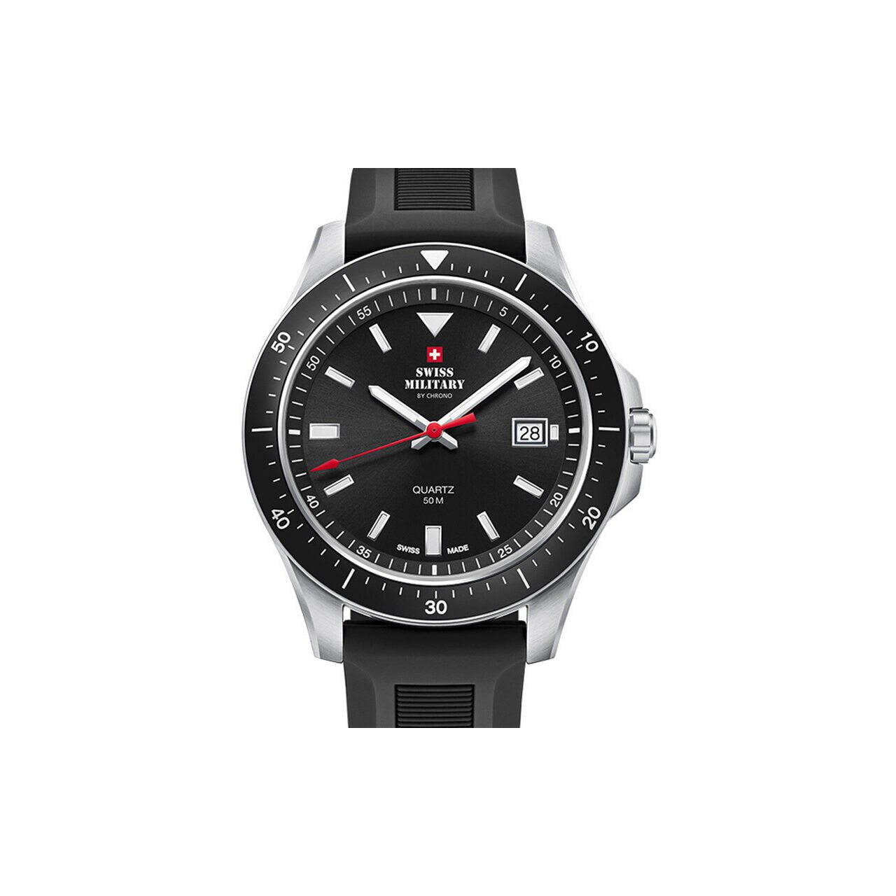 Ceas barbatesc Swiss Military SM34082.07, 42 mm, 5ATM, Argintiu