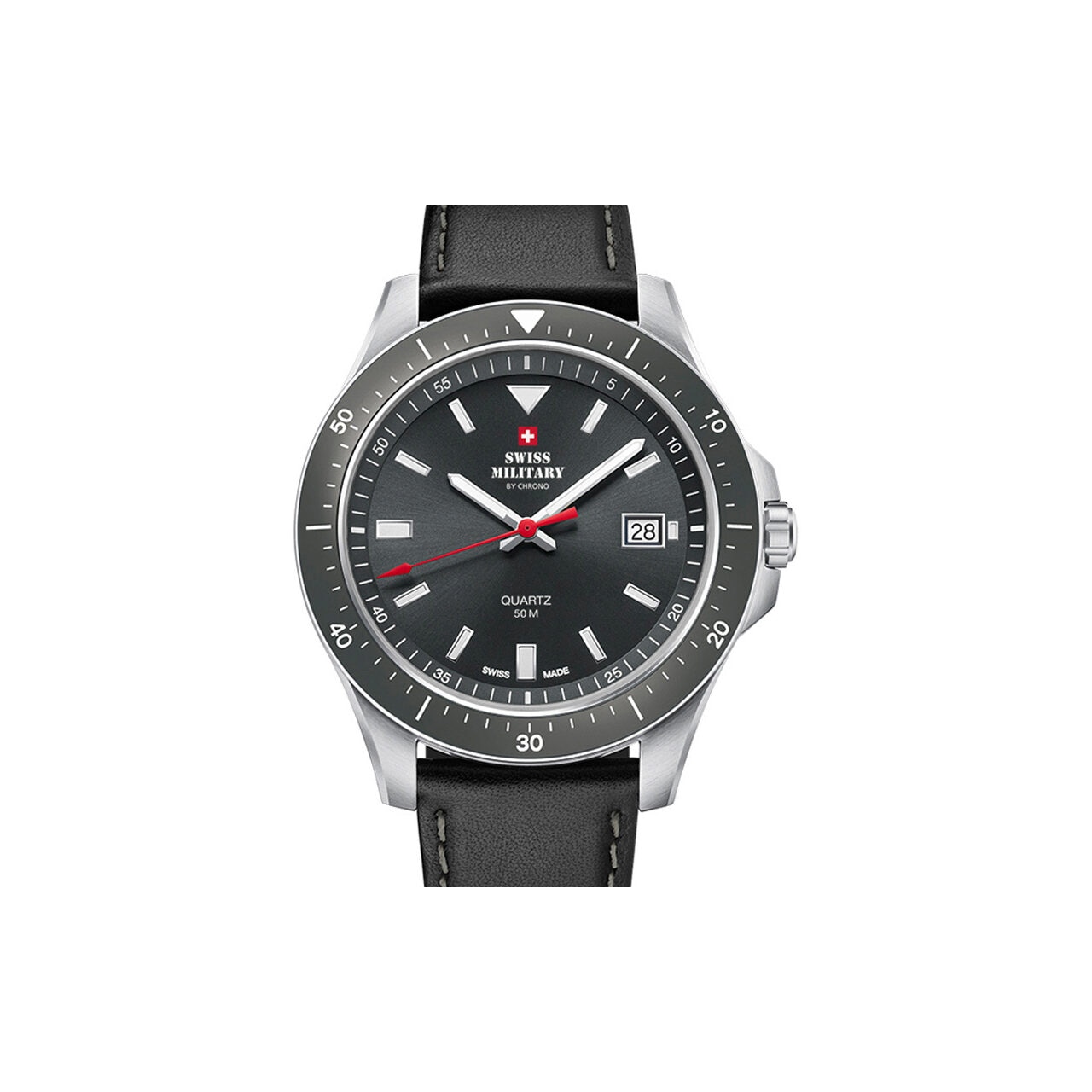 Ceas barbatesc Swiss Military SM34082.06, 42 mm, 5ATM, Argintiu
