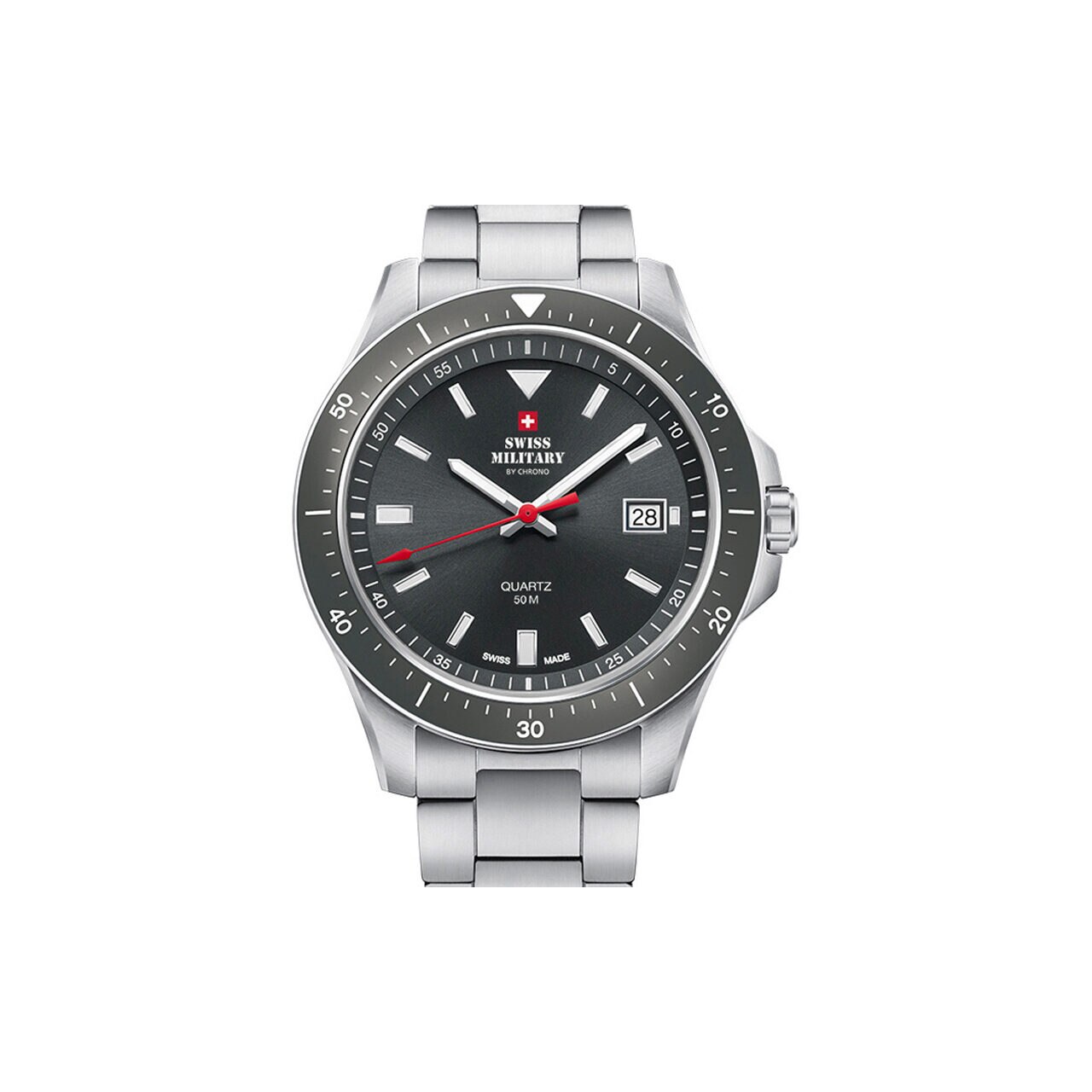 Ceas barbatesc Swiss Military SM34082.03, 42 mm, 5ATM, Argintiu