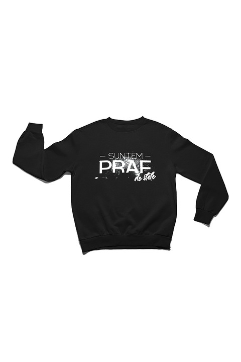 Bluza din bumbac, cu mesaj, culoare neagru, masura S