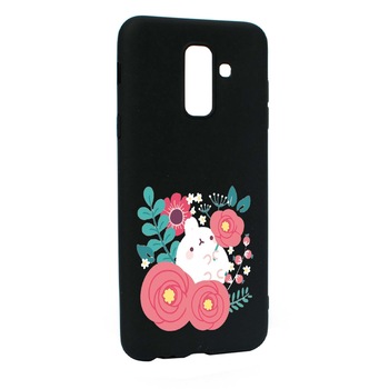 Husa Samsung Galaxy A6 PLUS / Galaxy J8 2018, Rabbit in flowers, rezistenta la uzura, anti-alunecare, din silicon Premium, B686 Husa Samsung Galaxy A6 PLUS / Galaxy J8 2018, Rabbit in flowers, rezistenta la uzura, anti-alunecare, din silicon Premium, B686