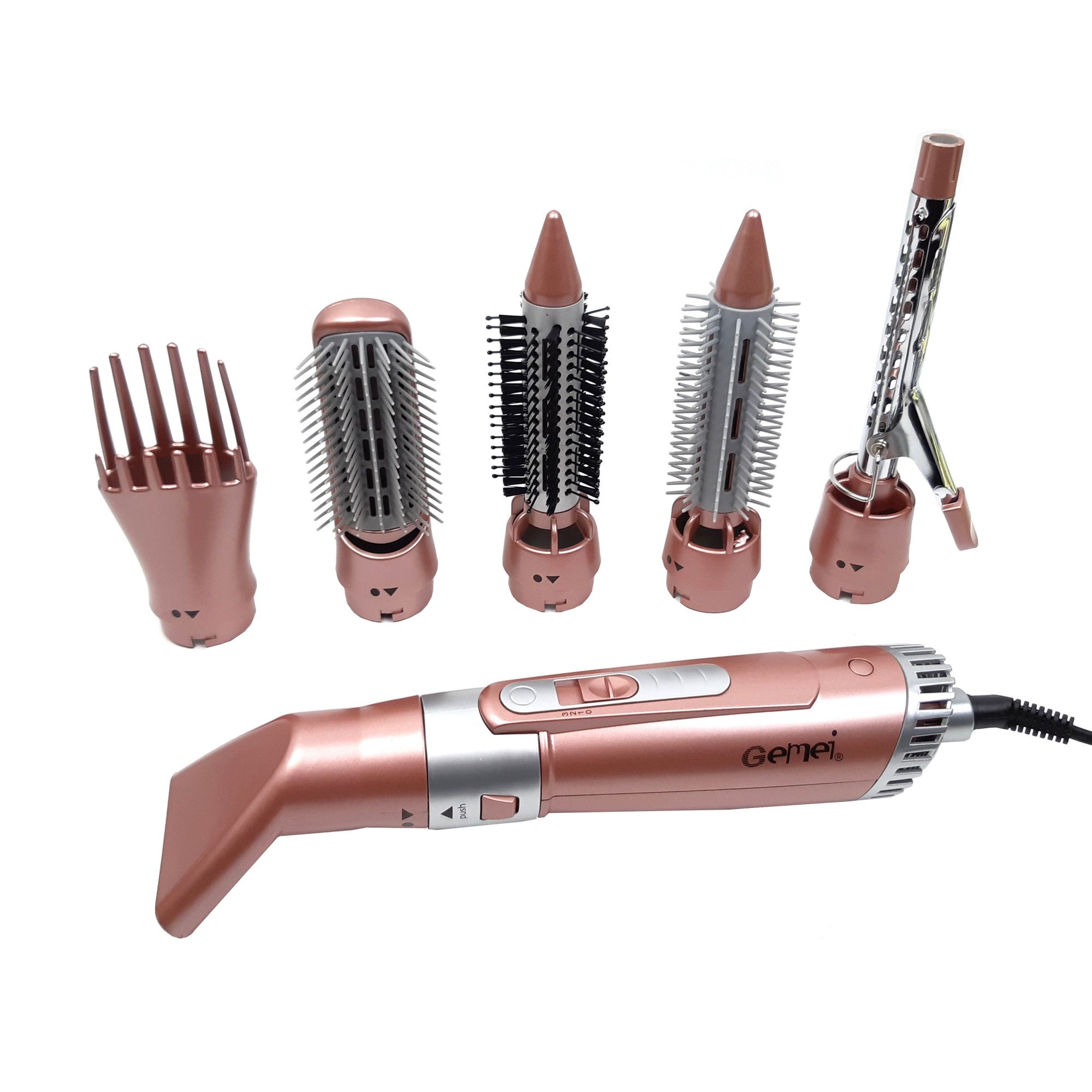 Uscator par profesional, Gemei 7 in 1, Roz, 2200W, Cablu rotativ, Urban Trends ®