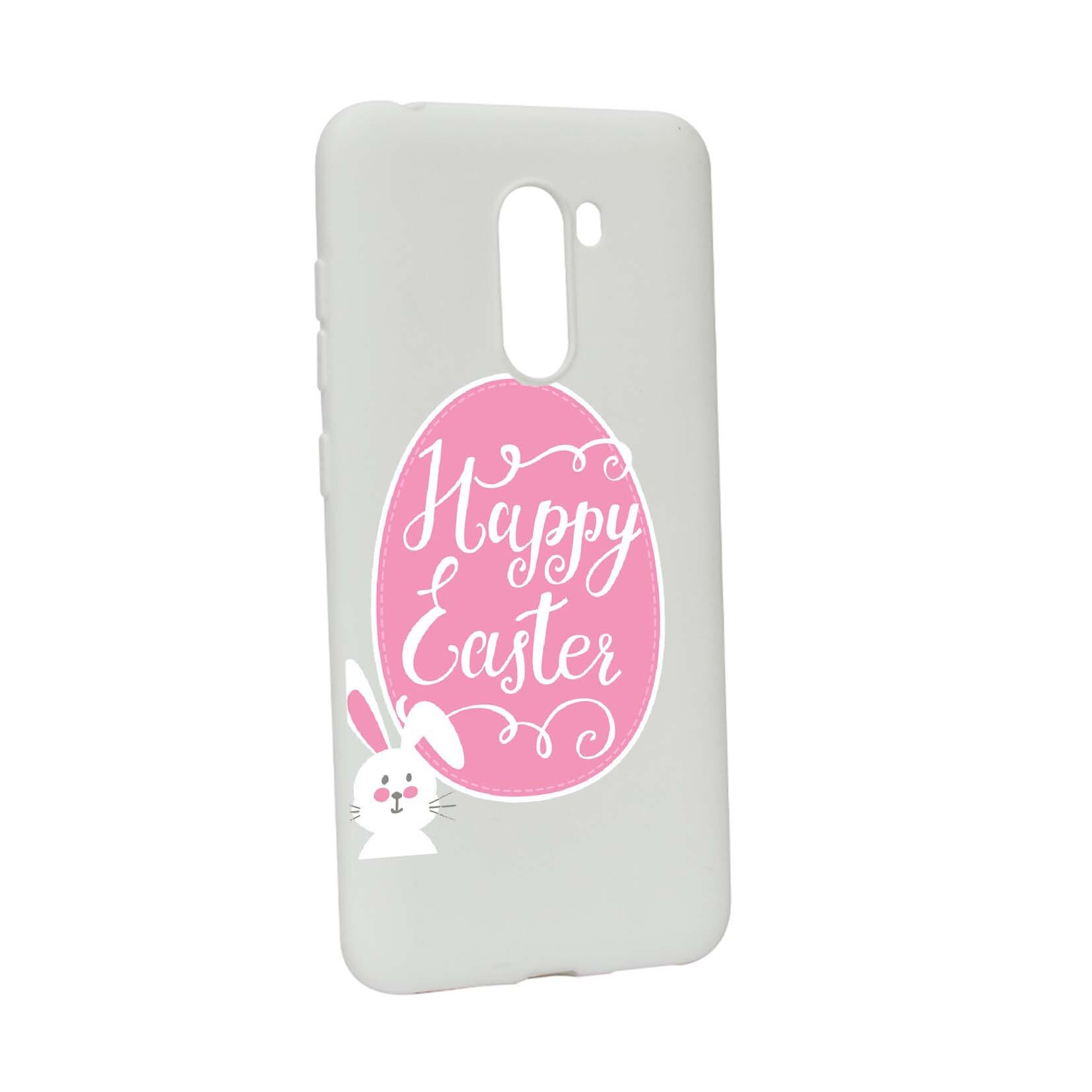 Husa Xiaomi PocoPhone F1, Happy Easter, rezistenta la uzura, anti-alunecare, din silicon Premium, W689