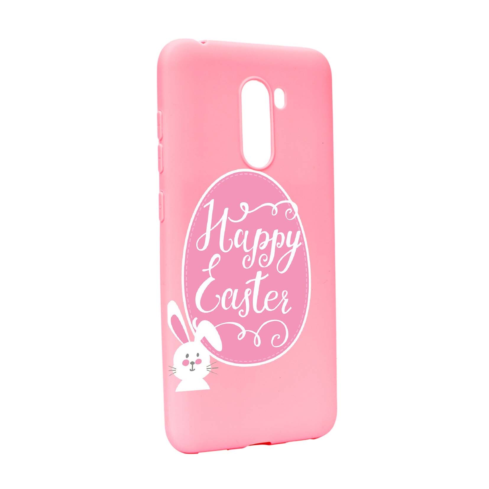 Husa Xiaomi PocoPhone F1, Happy Easter, rezistenta la uzura, anti-alunecare, din silicon Premium, P689