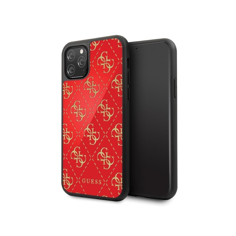 Husa Premium Originala Guess iPhone 11 Pro Double Layer Glitter Rosu -guhcn584ggpre