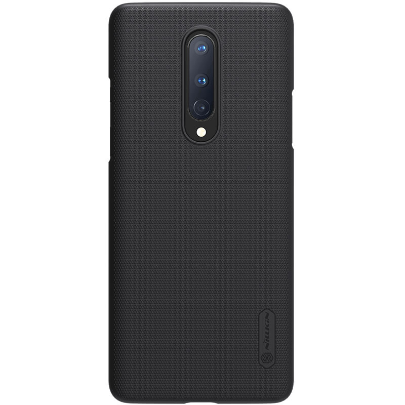 Husa protectie spate din plastic texturat negru, pentru OnePlus 8- Nillkin Frosted Shield