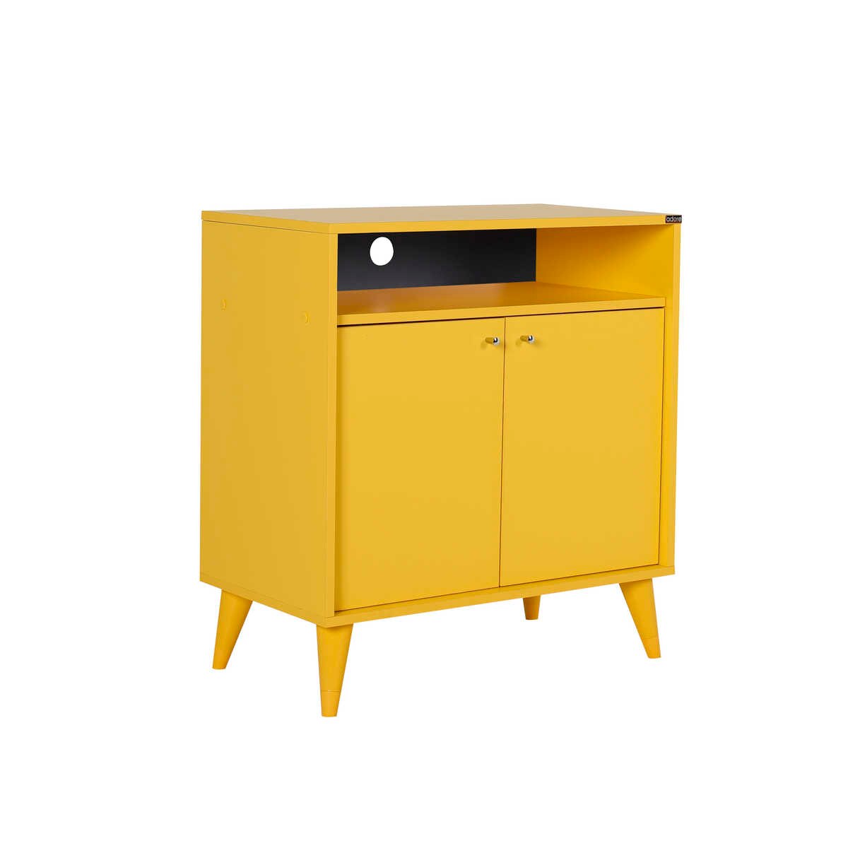 Comoda Multifunctionala Adore London, 2 usi, Galben, 72x79x40 cm