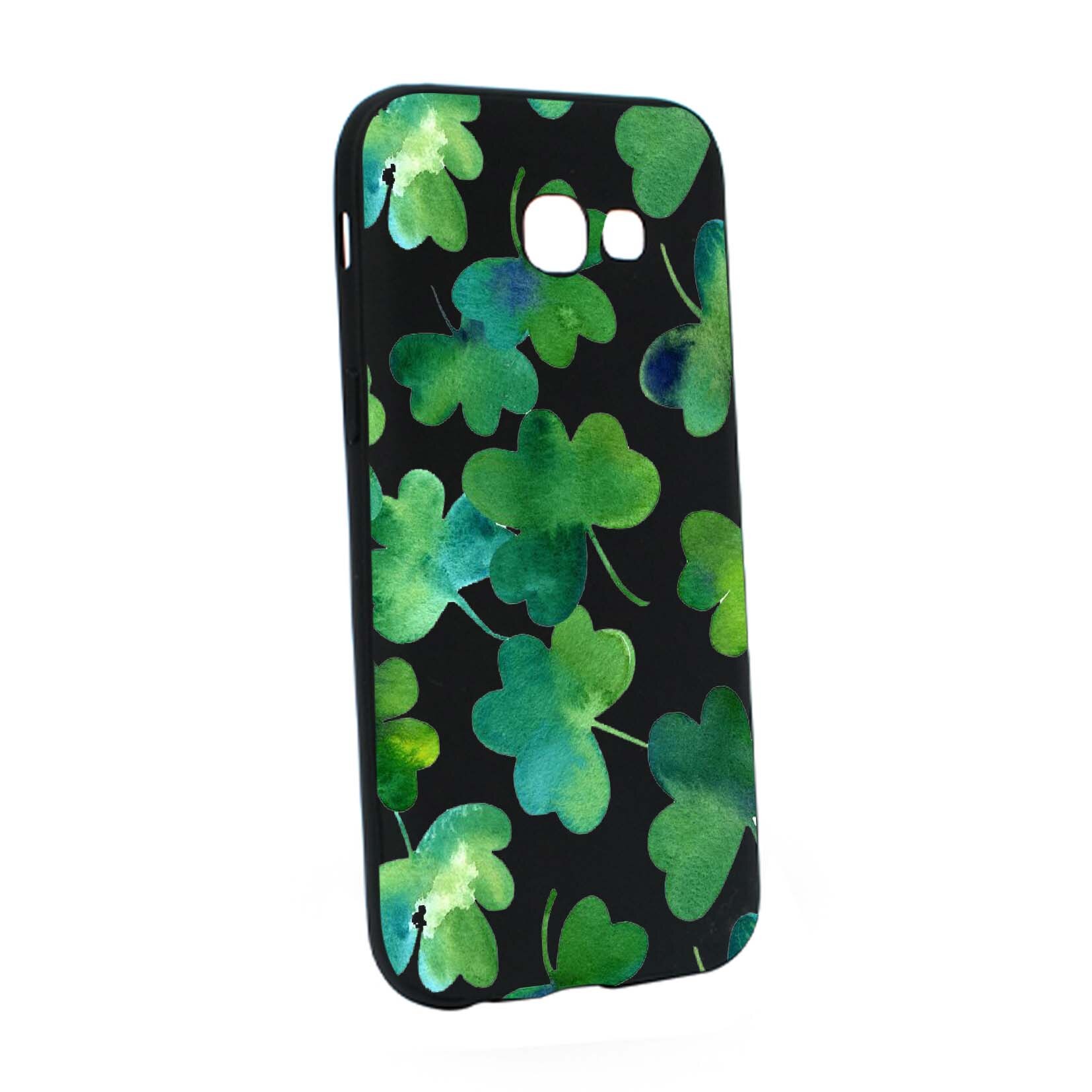 Husa Samsung Galaxy A3 2017, Green Leaf, rezistenta la uzura, anti-alunecare, din silicon Premium, B697