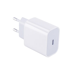 Incarcator Fast Charge compatibil Apple 18W iPhone 14 /13/12/12 Mini/12 Pro/12 Pro Max/11/11 Pro/11 Pro Max/XS Max/XS/X/XR/8/8 Plus/7/6/5/SE, alimentator retea fast charge, port USB-C, marca estelle© alb, fara cablu