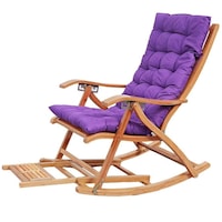 Balansoar de terasa scaun living cu cadru lemn rezistent+ perna mov