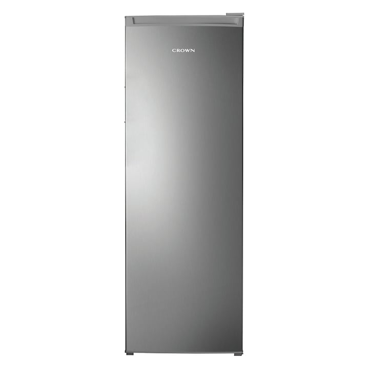 Crown REF-330IX, egyajtós hűtőszekrény, fagyasztó nélküli, 330 L, A+ energiaosztály, rozsdamentes acél, M: 170cm
